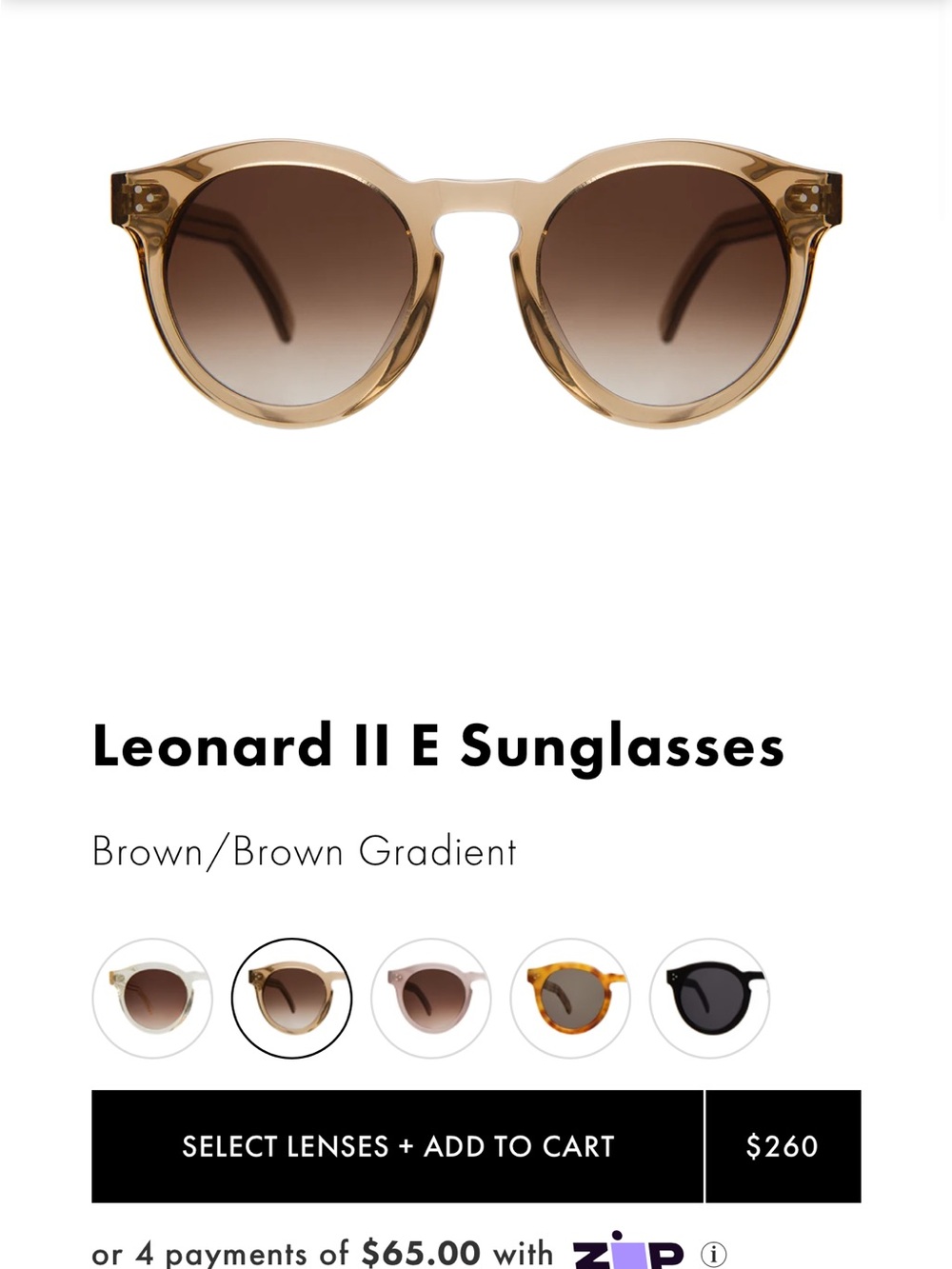 Illesteva Leonard II E With Brown Gradient Champagne Taupe Color Made In France